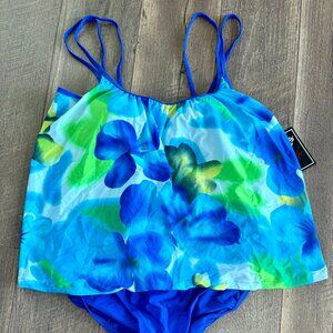 NWT Womens Bathing Swim Suit Shore Shapes Tankini 2 Piece 16 Figure Control